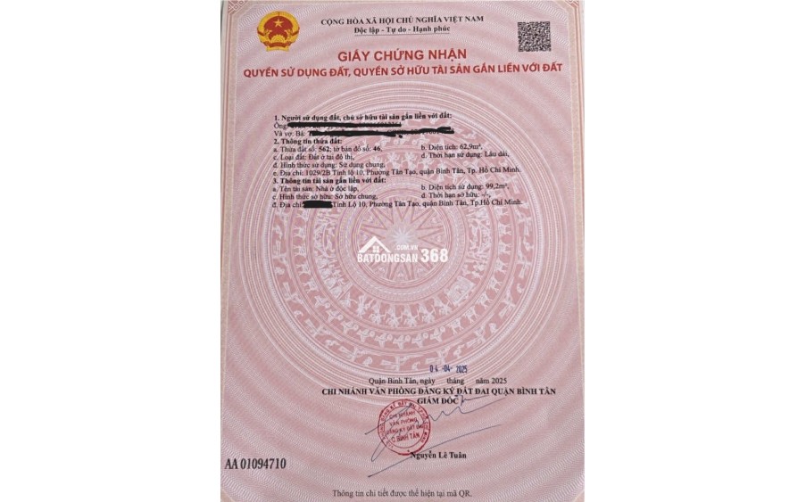 Bán nhà sát căn mặt tiền đường Tỉnh Lộ 10, DT 63m2, xây mới 1 trệt, 1 lầu